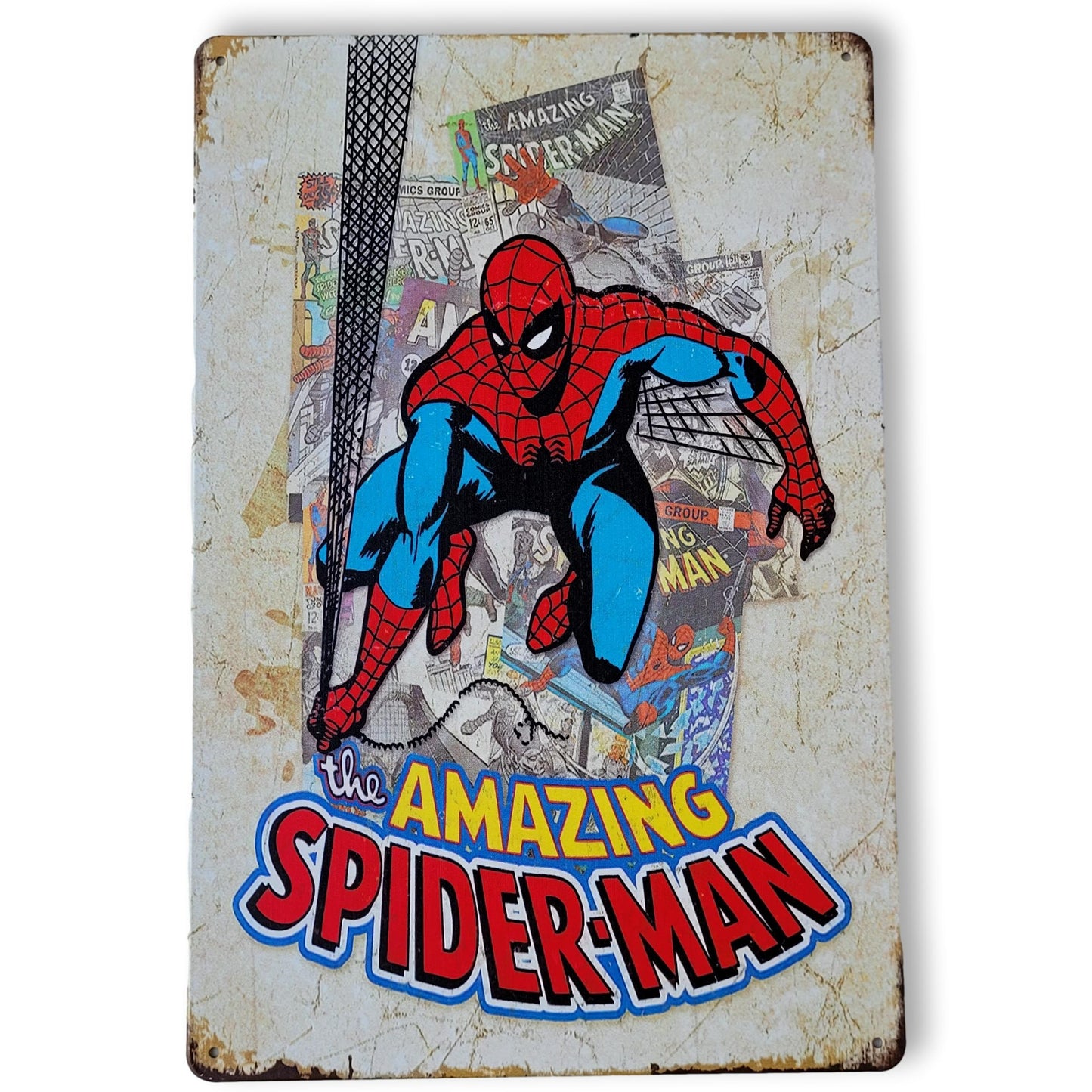 Chapa retro "Spiderman" de 30cm. x 20cm.