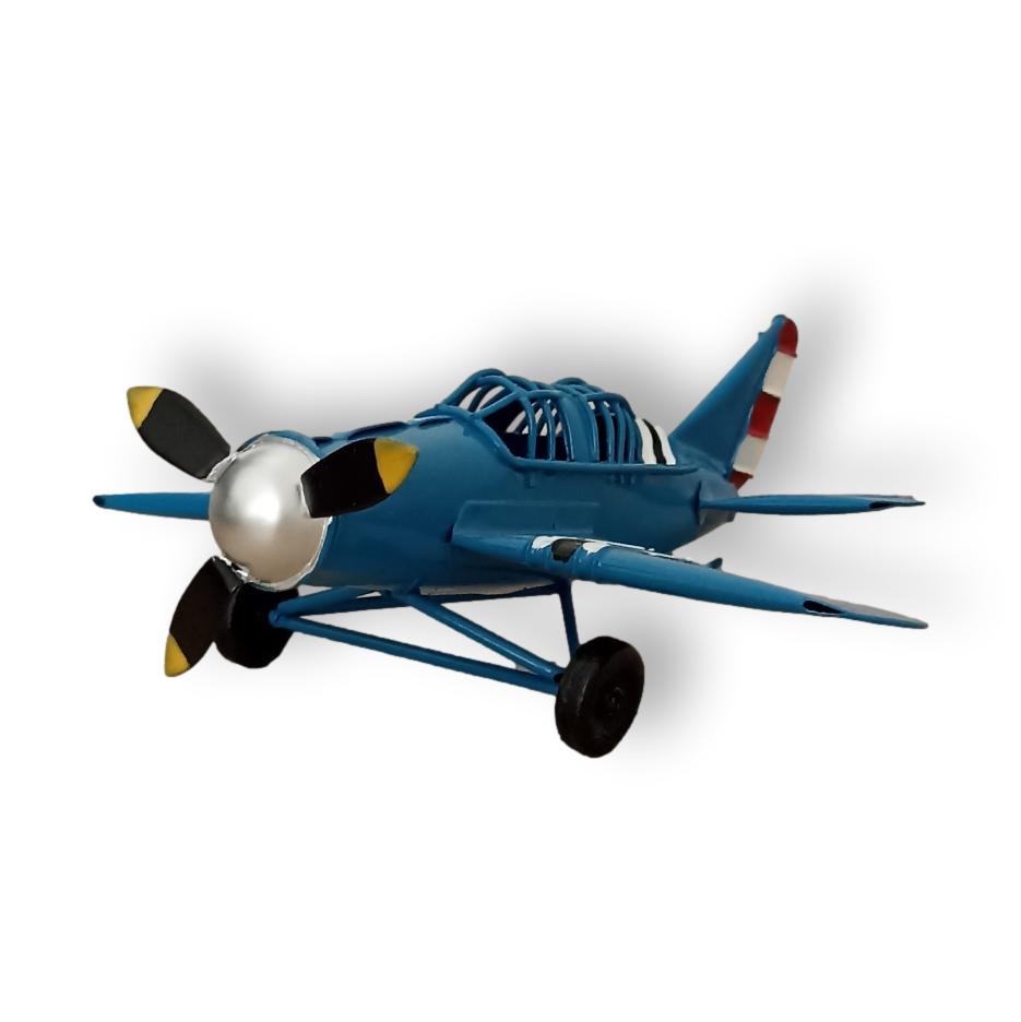 Avion Vintage en Chapa Modelo Militar