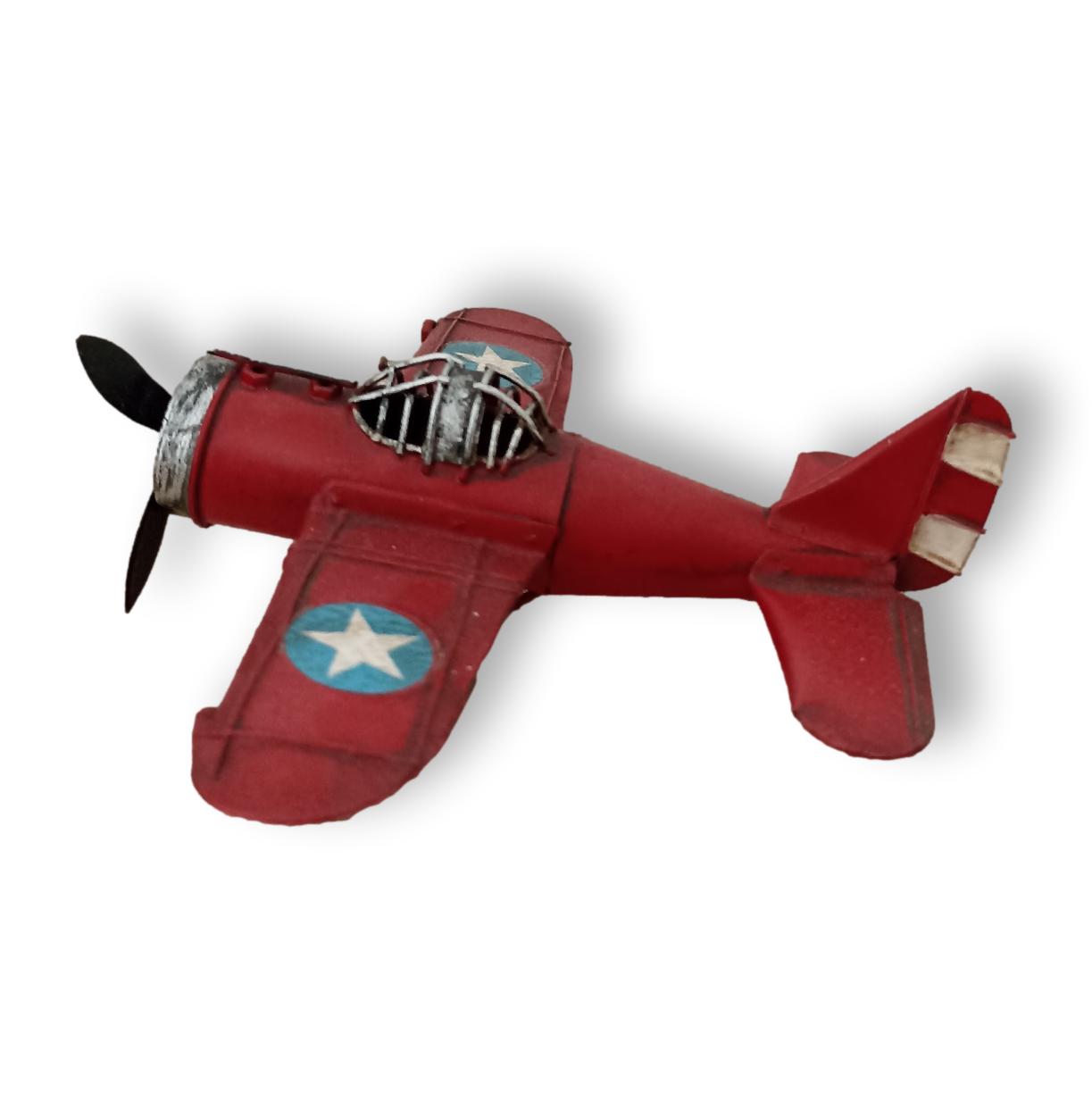 Avion Vintage en Chapa Modelo Militar