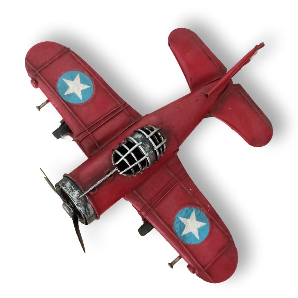 Avion Vintage en Chapa Modelo Militar