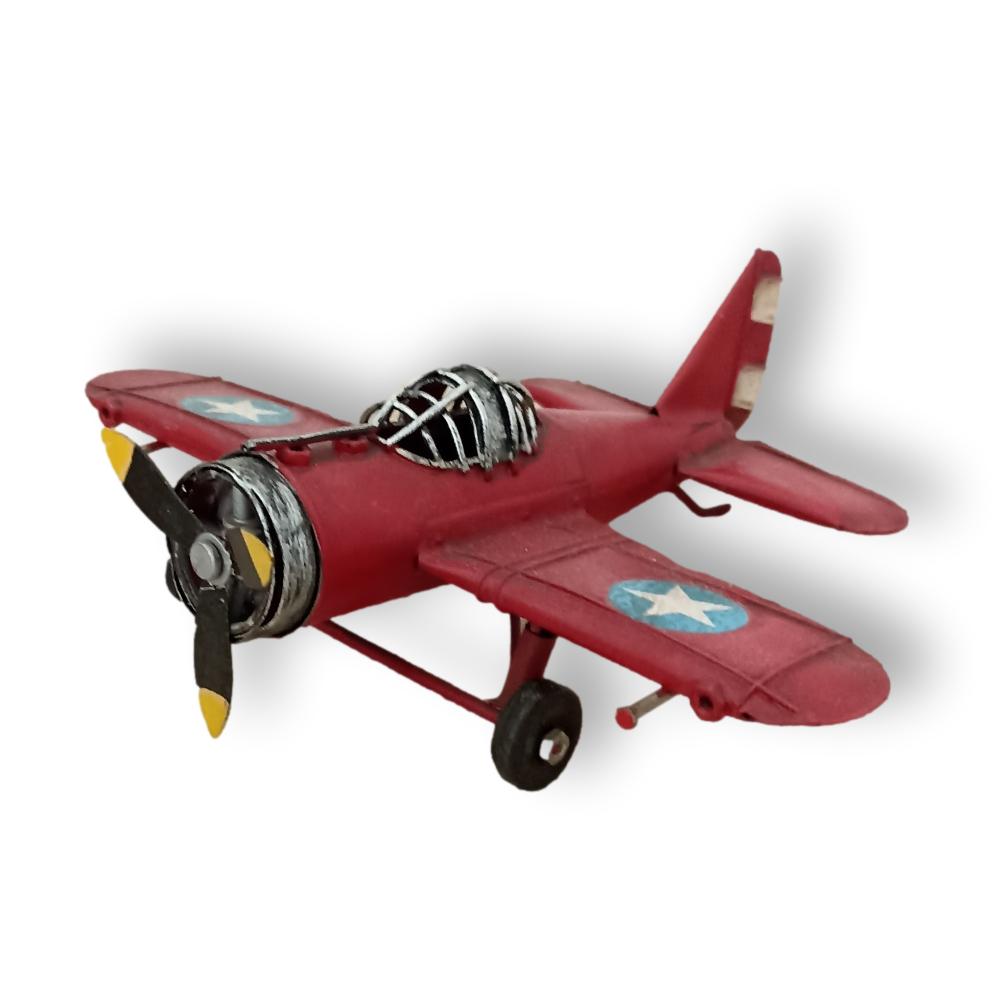 Avion Vintage en Chapa Modelo Militar