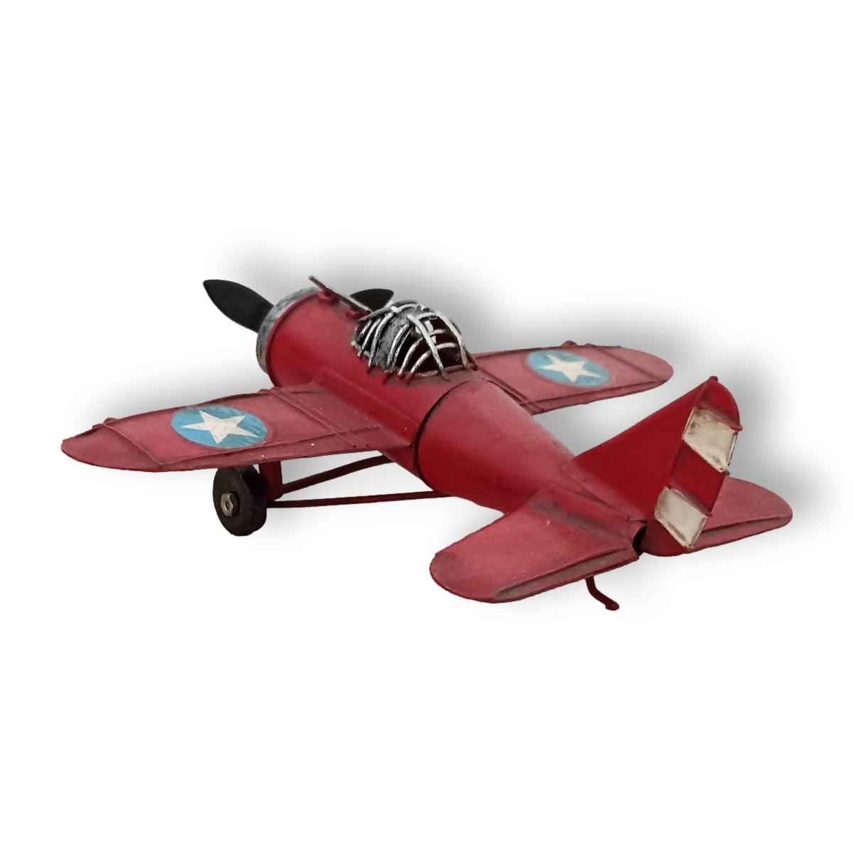 Avion Vintage en Chapa Modelo Militar