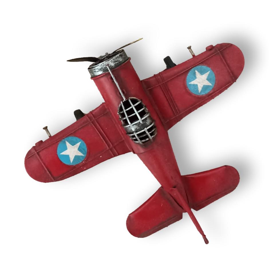 Avion Vintage en Chapa Modelo Militar