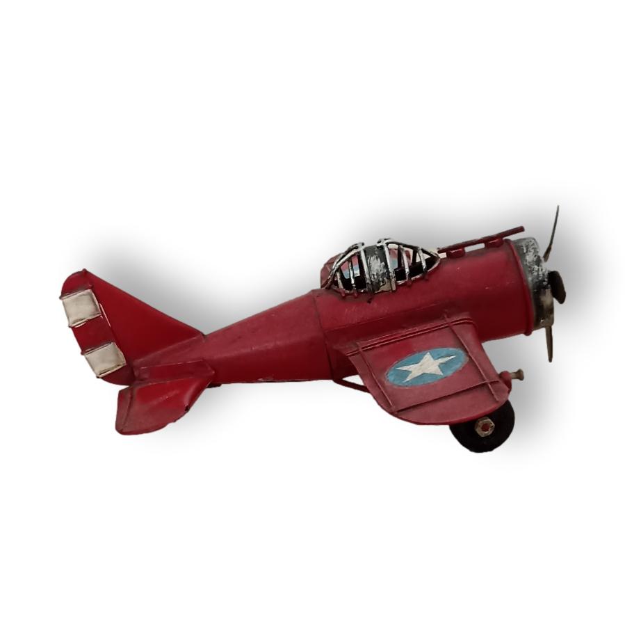 Avion Vintage en Chapa Modelo Militar