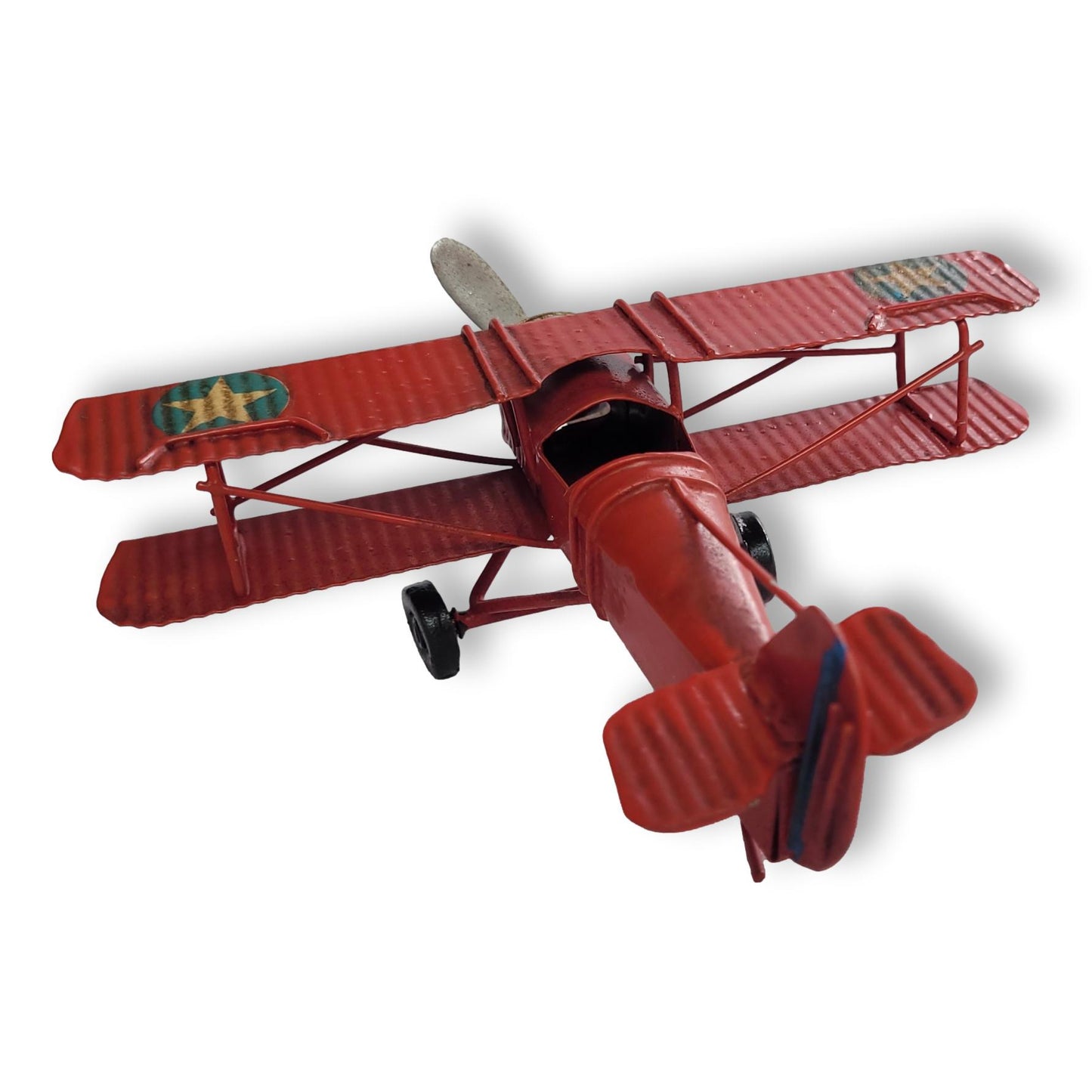 Adorno Avion Vintage en Chapa de Doble Ala