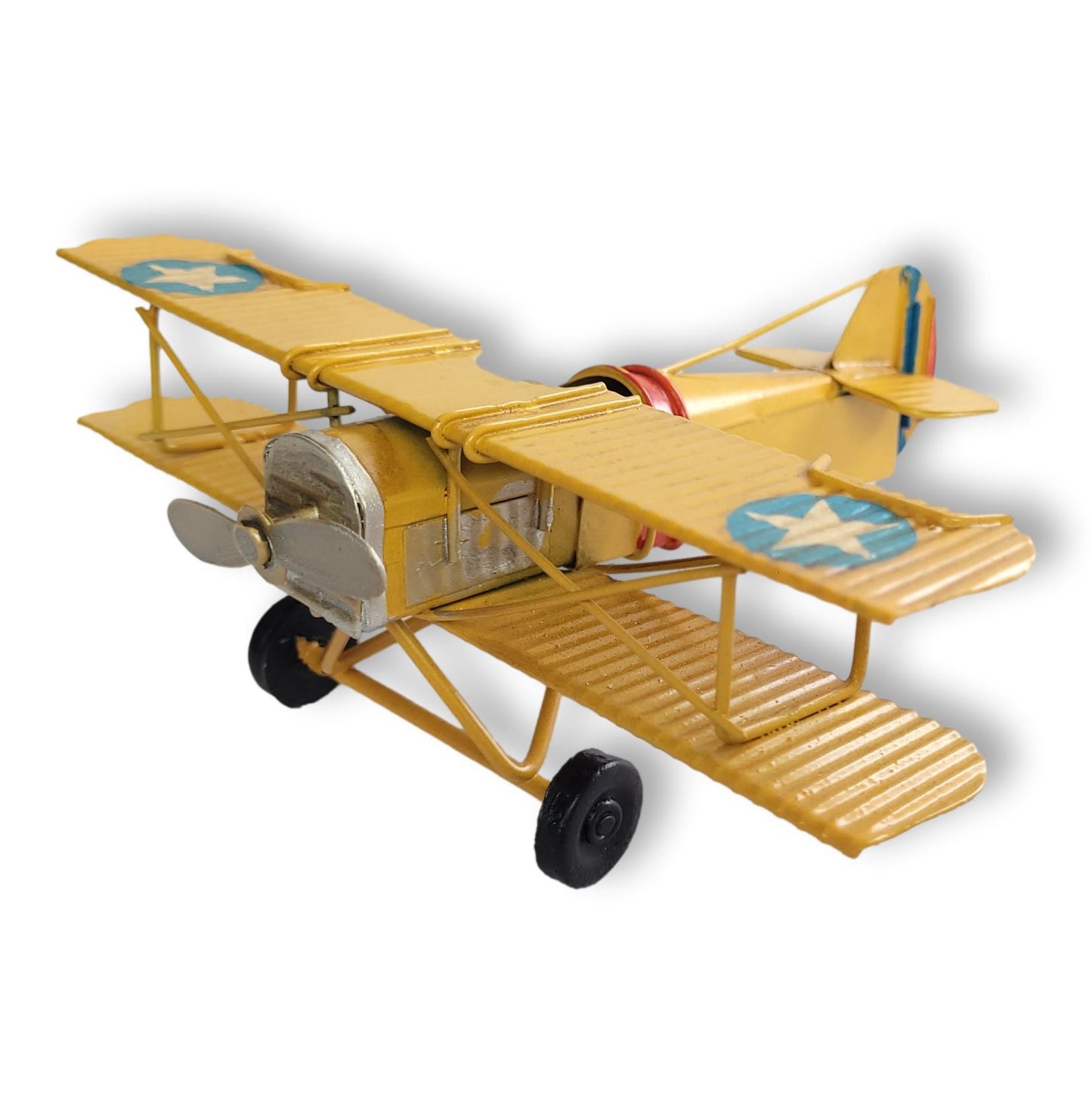 Adorno Avion Vintage en Chapa de Doble Ala