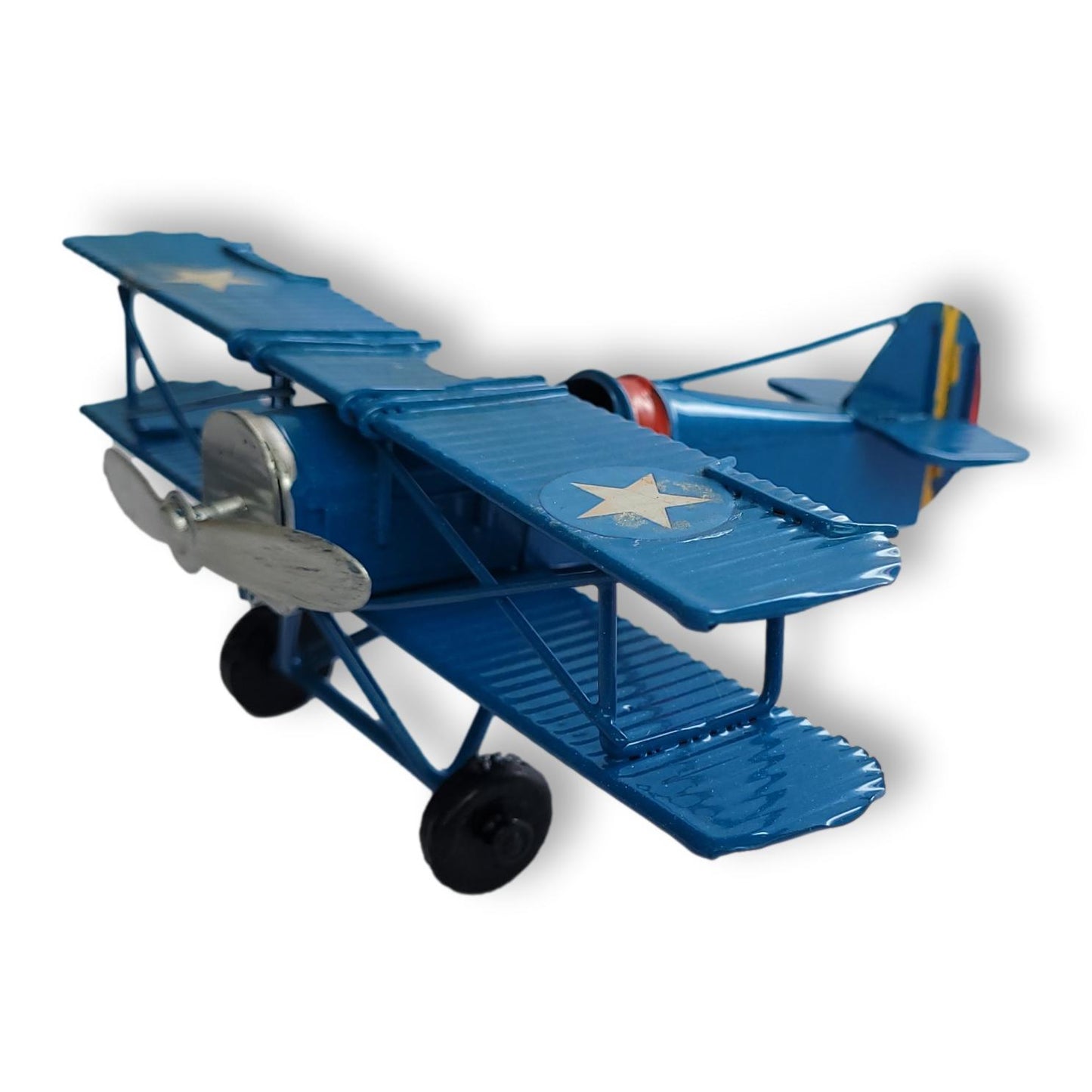 Adorno Avion Vintage en Chapa de Doble Ala