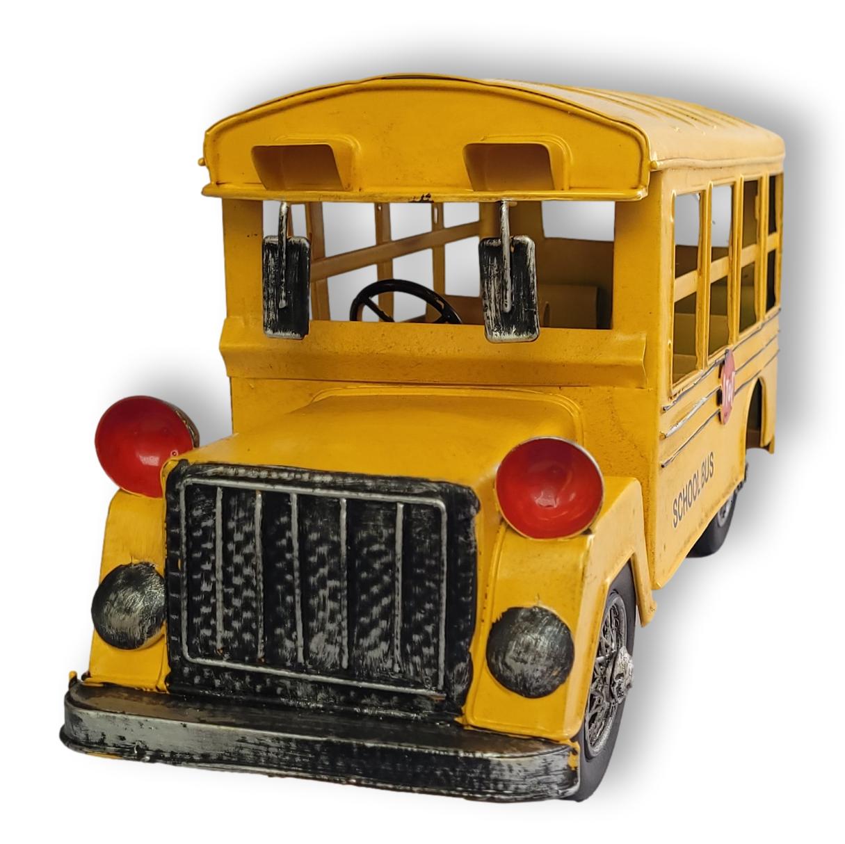 Bus Escolar de Chapa Vintage de 32 cm.