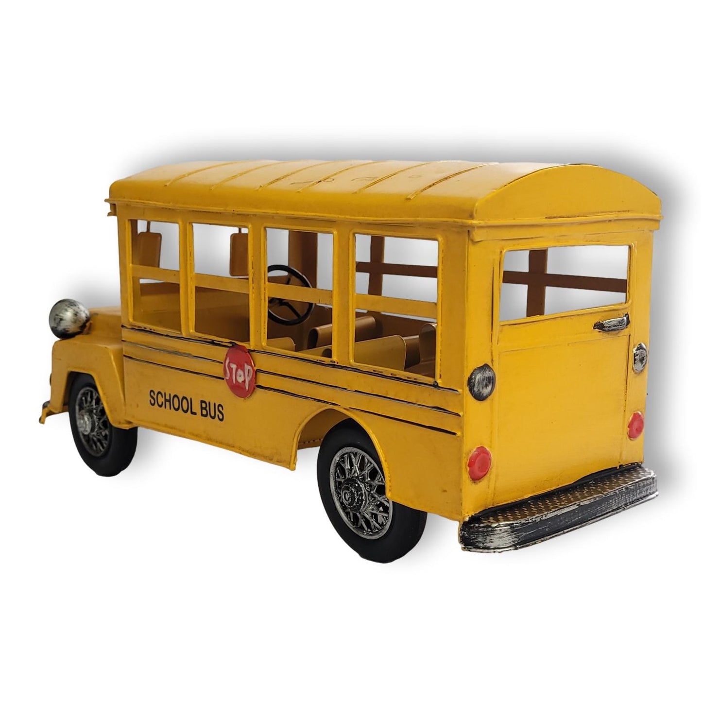 Bus Escolar de Chapa Vintage de 32 cm.