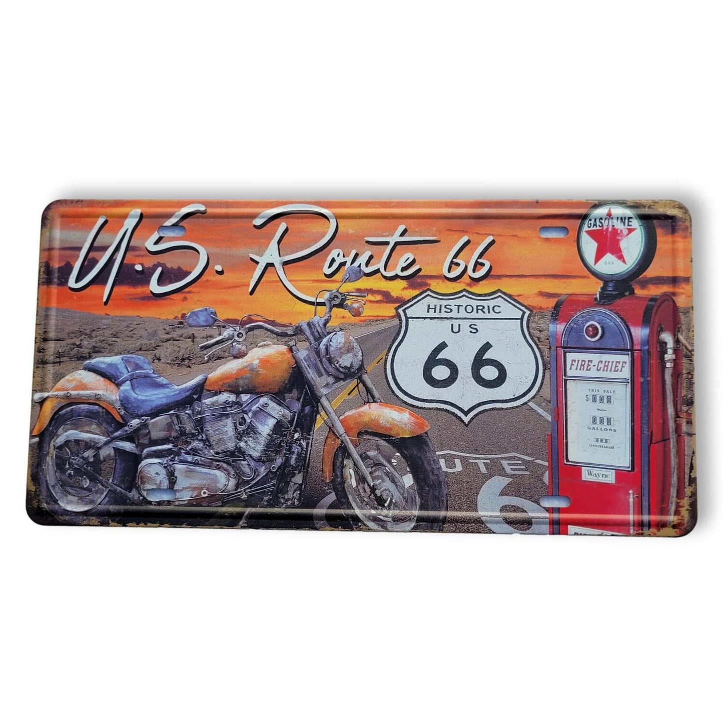Matrícula retro "Route 66" de 30cm.