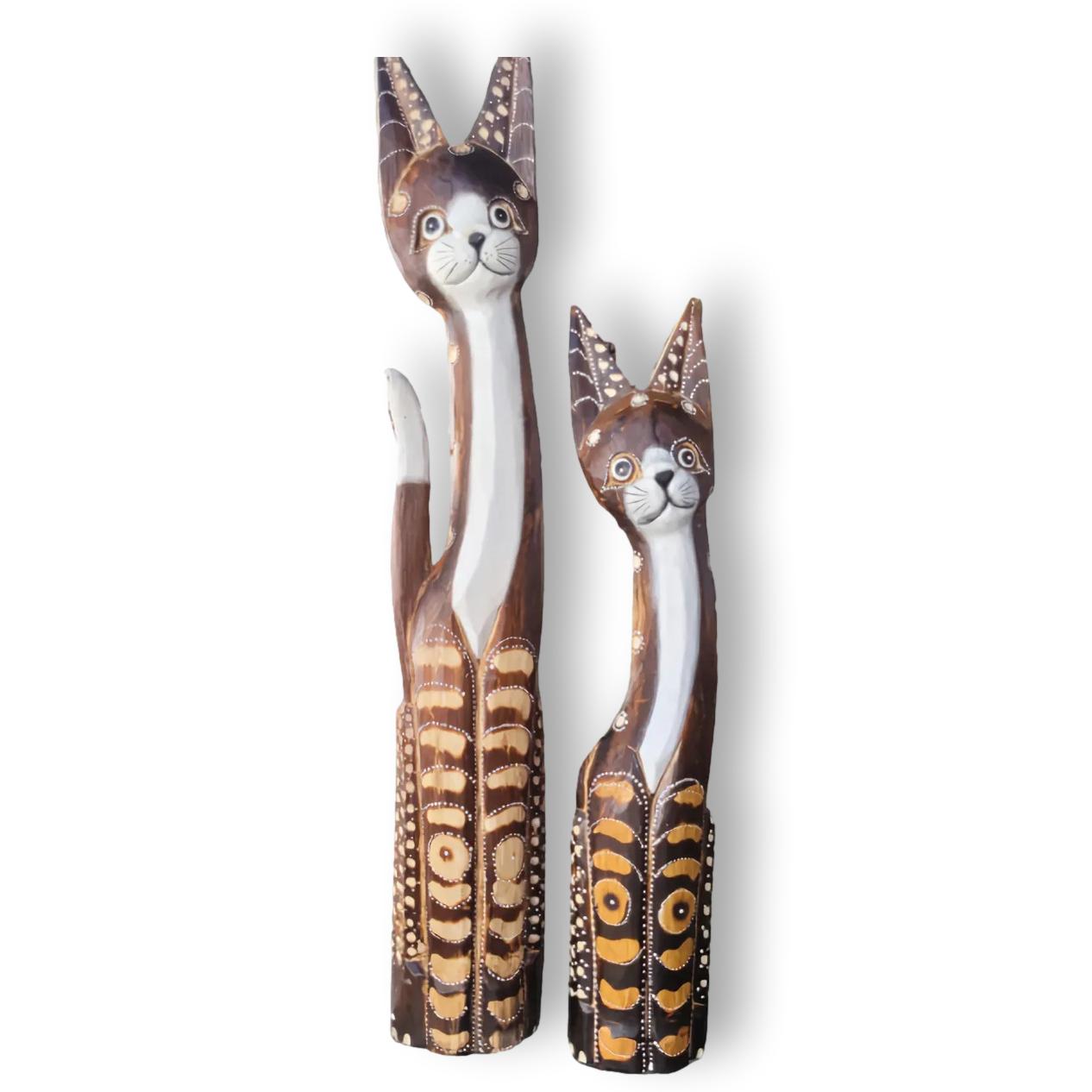 Pareja de Gatos en madera de 80cm. y 60cm.
