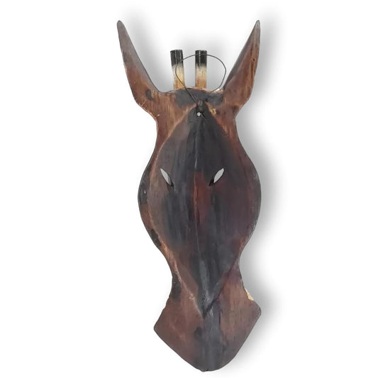 Máscara en madera tallada modelo Jirafa de 30cm