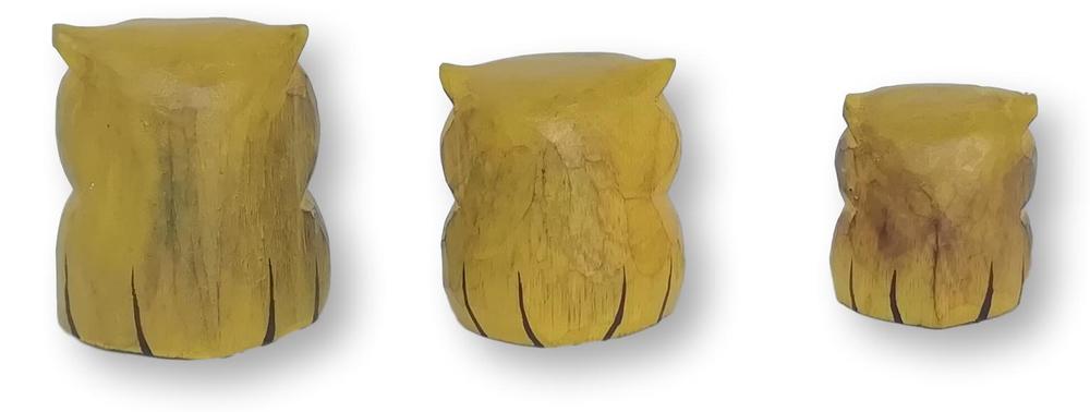 Trío de Búhos en madera