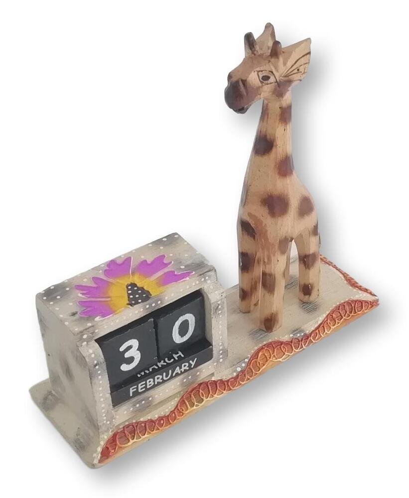 Jirafa calendario perpetuo en madera