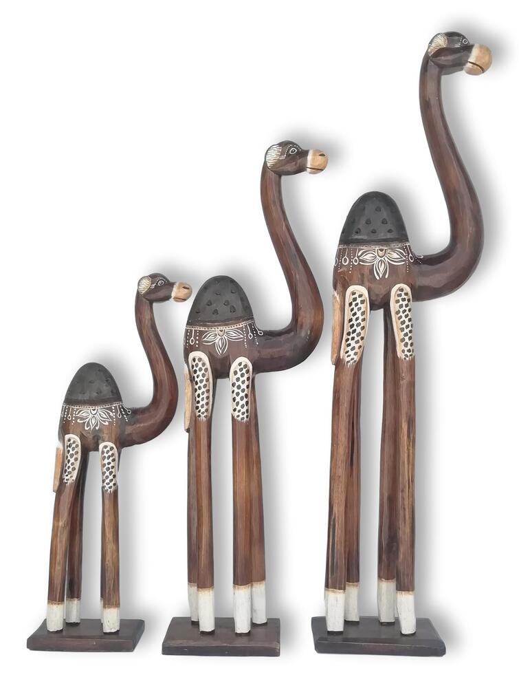 Trío de Camellos en madera de 1 metro