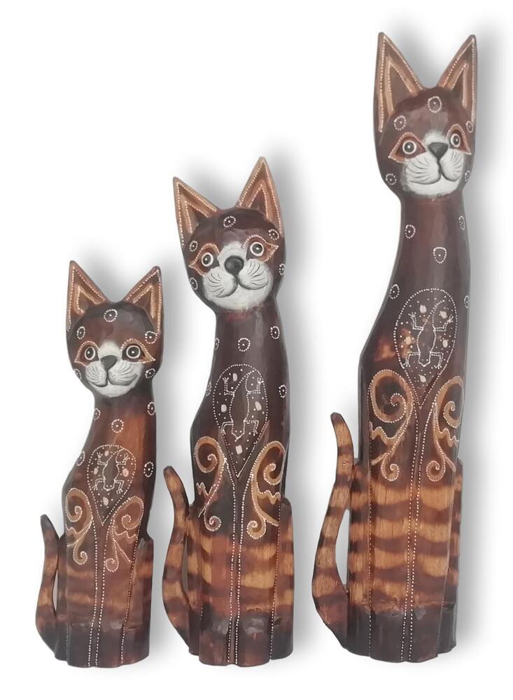 Bandeja decorativa para gatos de madera de sésé - Gato perezoso