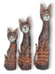 Trío de Gatos en madera de 60cm.