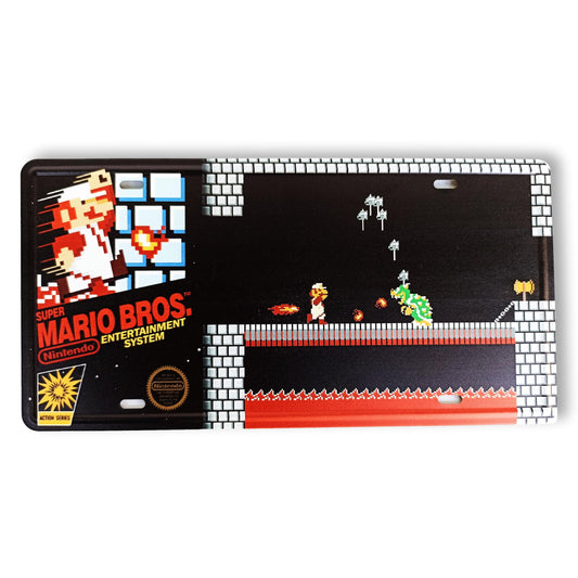 Matrícula retro "Super Mario Bros." de 30cm.