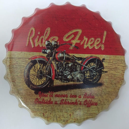 Tapa retro "Ride Free" 40cm.