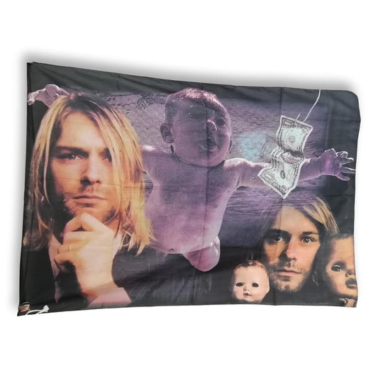 Bandera Kurt Cobain - Nirvana en Tela