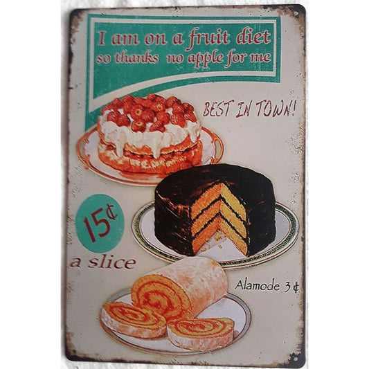 Chapa retro "Cakes" de 30cm. x 20cm.