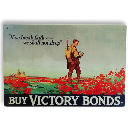 Chapa retro "Victory Bonds" de 30cm. x 20cm.