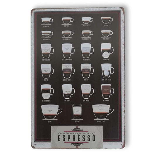 Chapa retro "Espresso" de 30cm. x 20cm.