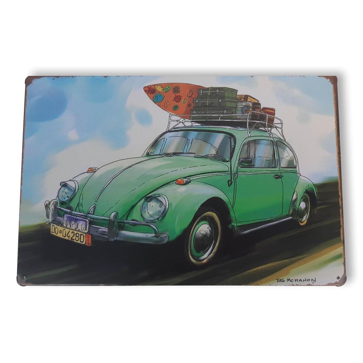 Chapa retro "Fusca" de 30cm. x 20cm.