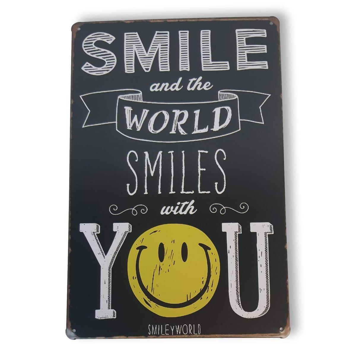 Chapa retro "Smile" de 30cm. x 20cm.