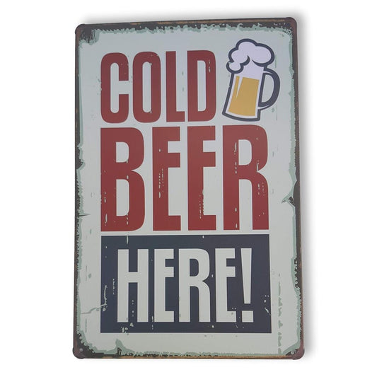 Chapa retro "Cold Beer" de 30cm. x 20cm.