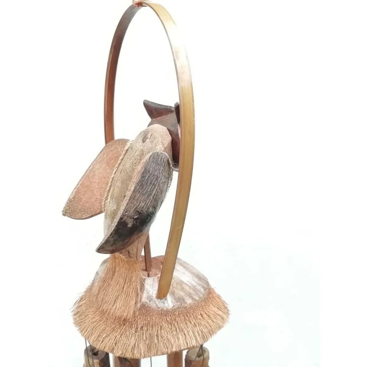 Móvil o Llamador de Ángeles con Búho en base de Coco