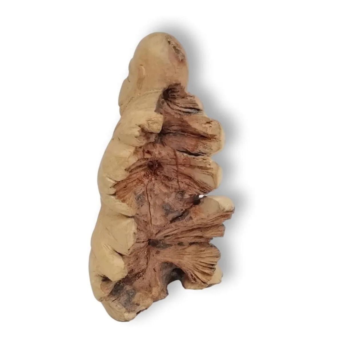 Miniatura Artesanal De Buda En Madera De 13 cm.