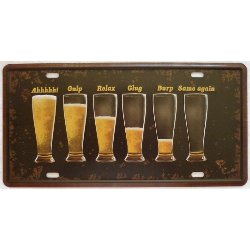 Matrícula retro "Cerveza" de 30cm.