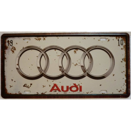 Matrícula retro "Audi" de 30cm.