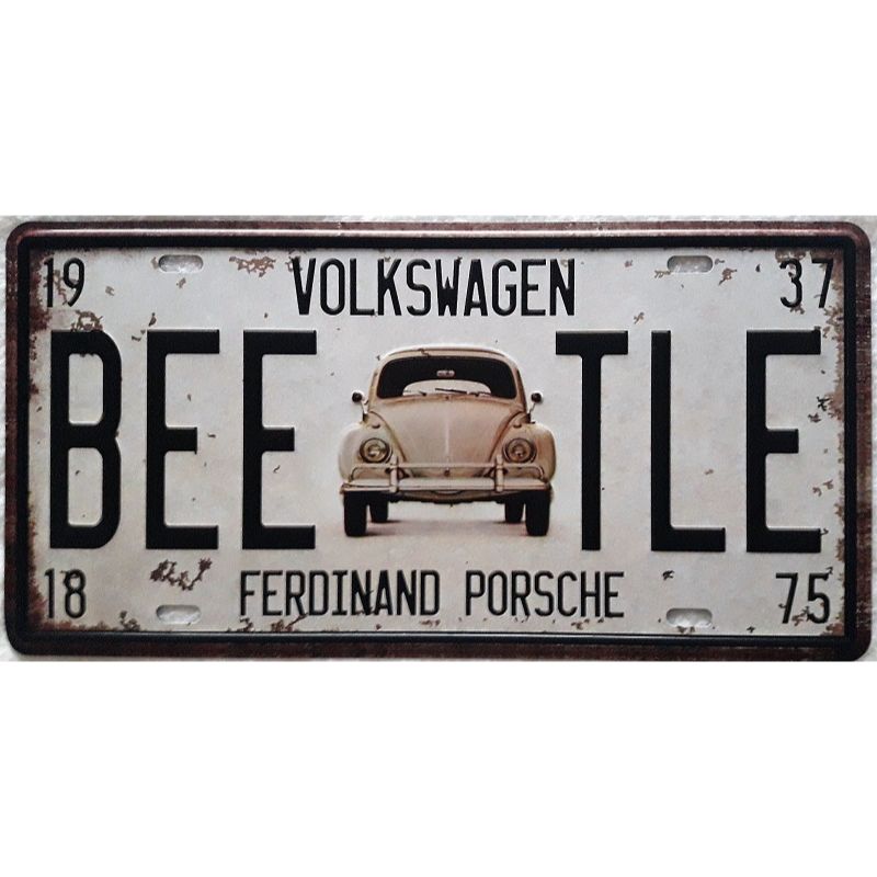 Matrícula retro "Beetle" de 30cm.