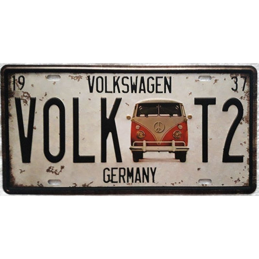 Matrícula retro "Volk T2" de 30cm.