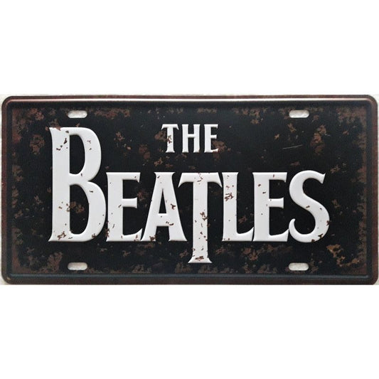 Matrícula retro "The Beatles" de 30cm.