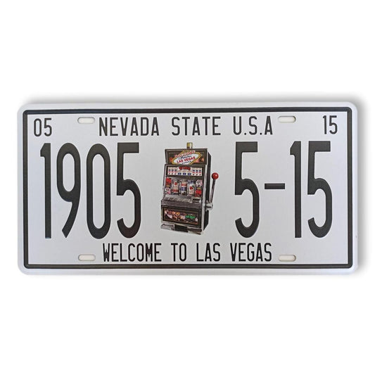 Matrícula retro "Welcome To Las Vegas" de 30cm.