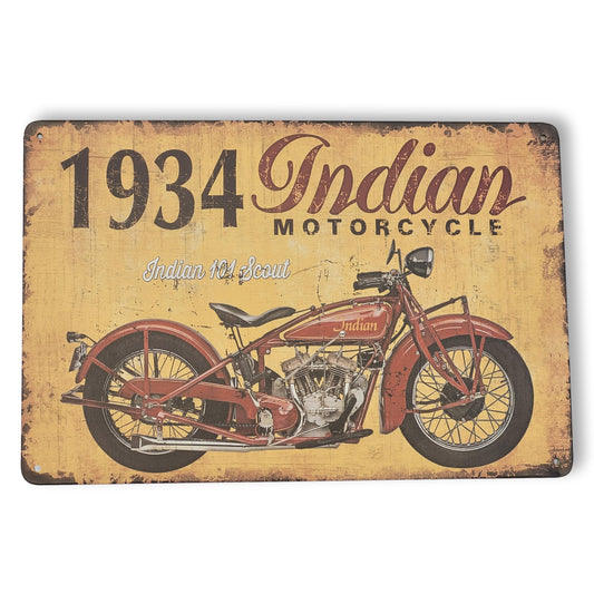 Chapa retro "1934 Indian" de 30cm. x 20cm.