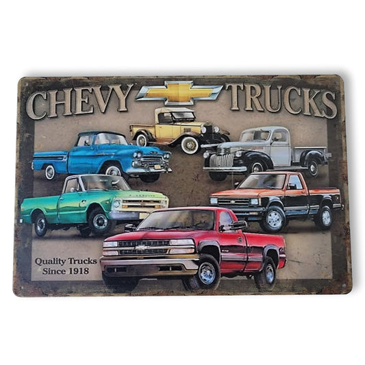 Chapa retro "Chevy Trucks" de 30cm. x 20cm.