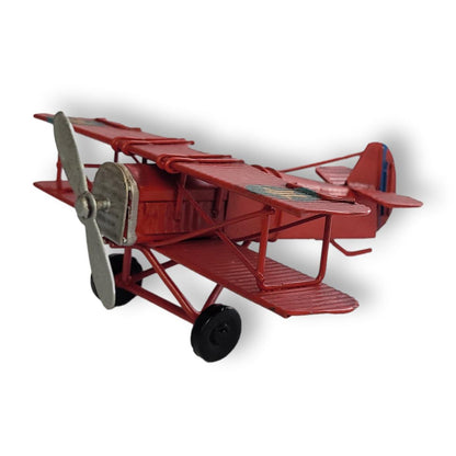 Adorno Avion Vintage en Chapa de Doble Ala