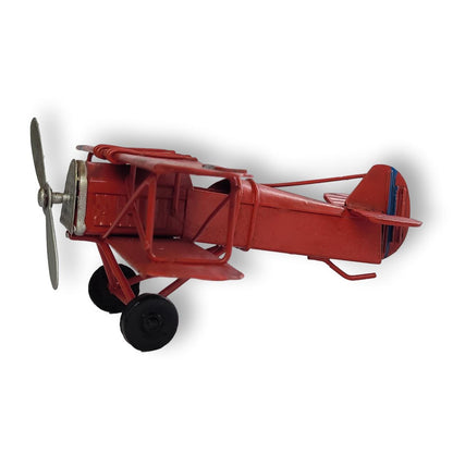 Adorno Avion Vintage en Chapa de Doble Ala