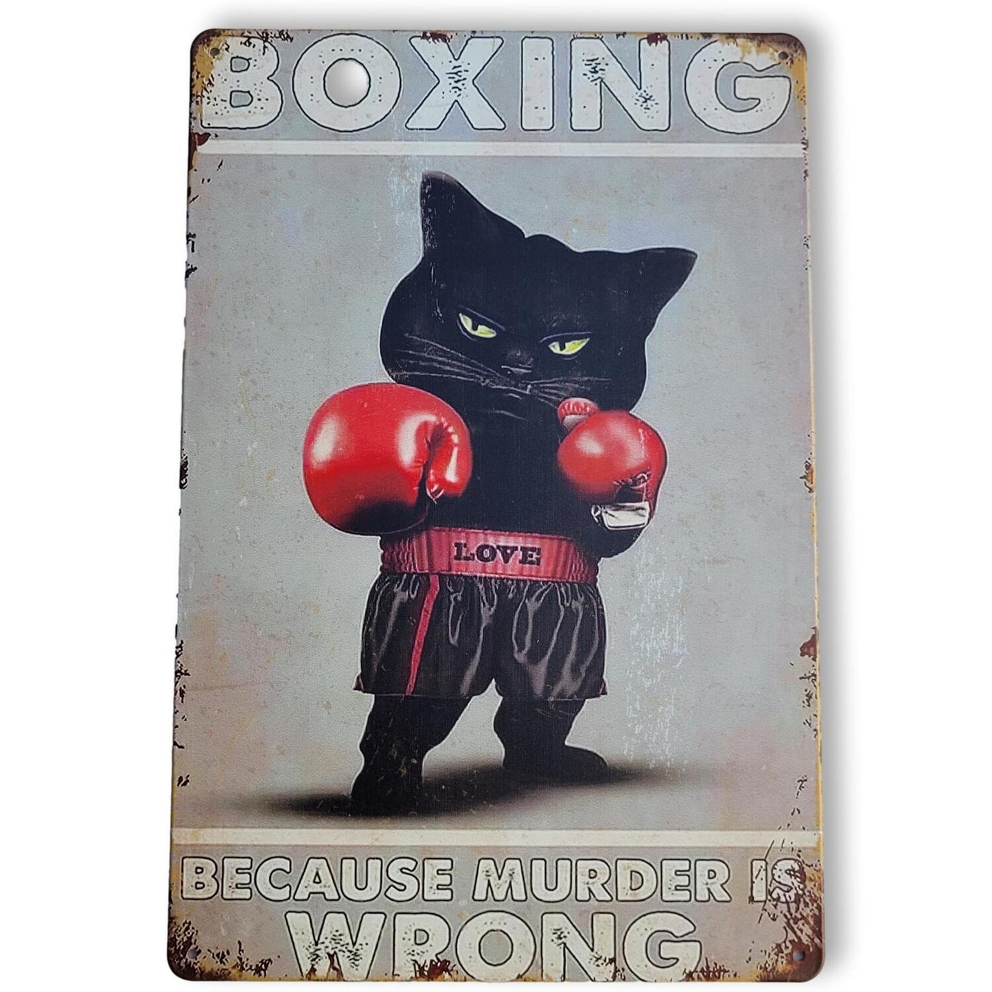 Chapa retro "Boxing" de 30cm. x 20cm.