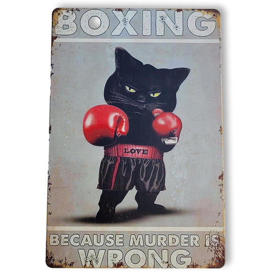 Chapa retro "Boxing" de 30cm. x 20cm.