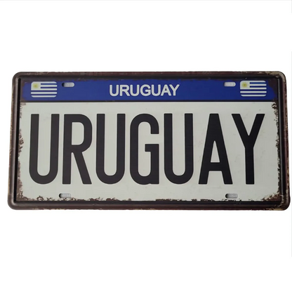 Matrícula retro "Uruguay" de 30cm.