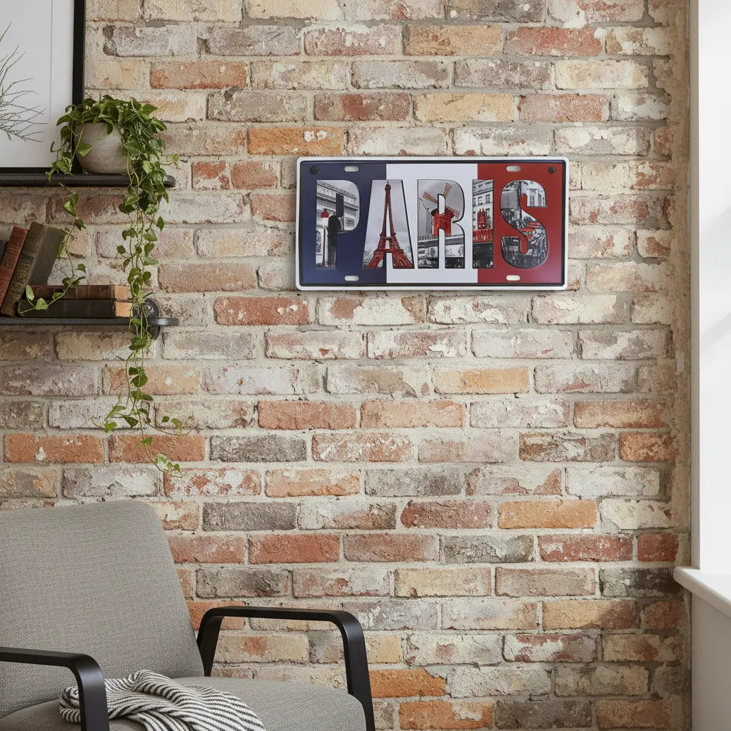 Matrícula retro "Paris" de 30cm.