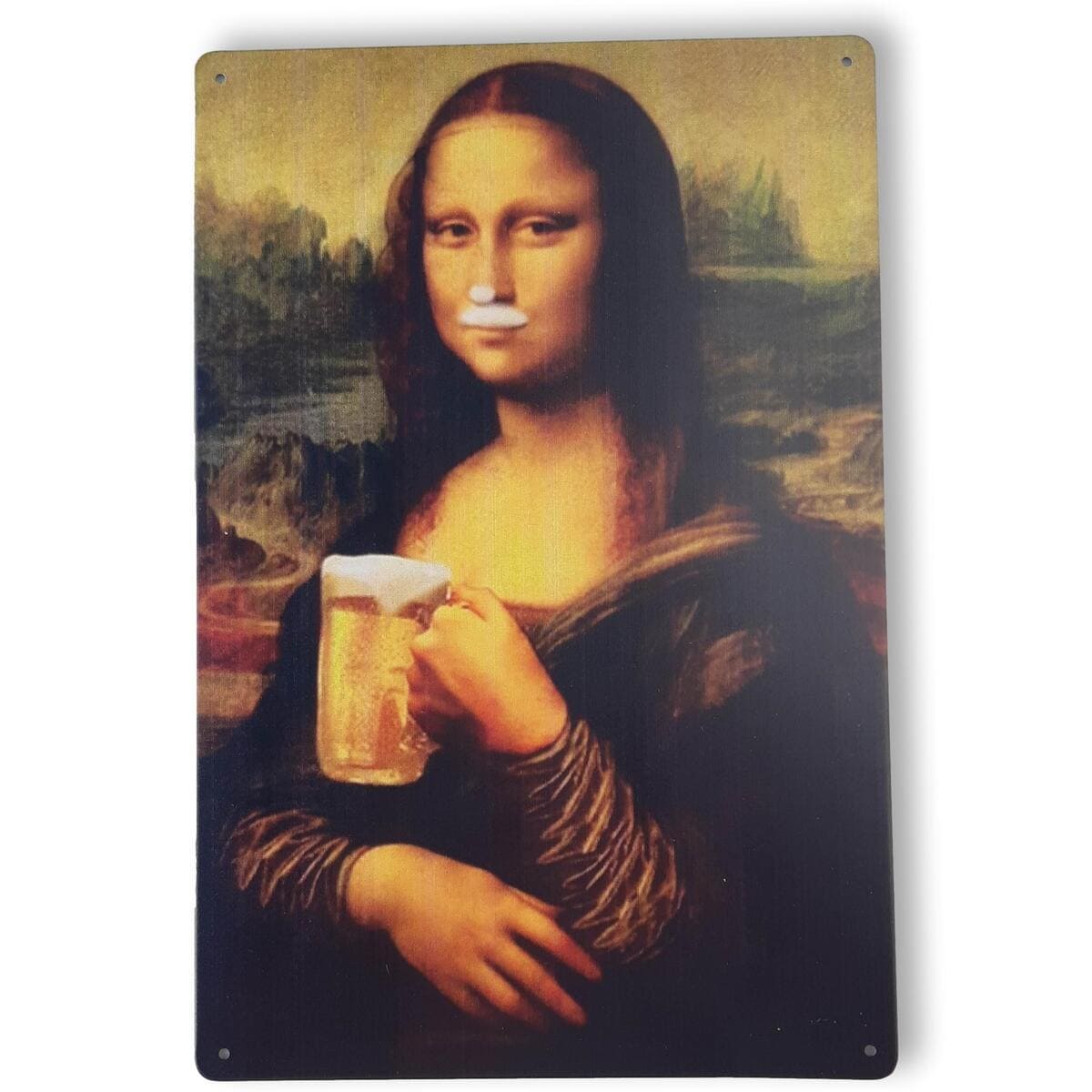 Chapa retro "Beer Gioconda" de 30cm. x 20cm.