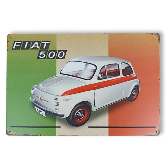 Chapa retro "500" de 30cm. x 20cm.