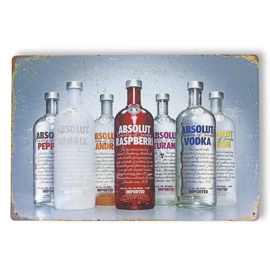 Chapa retro "Absolut" de 30cm. x 20cm.