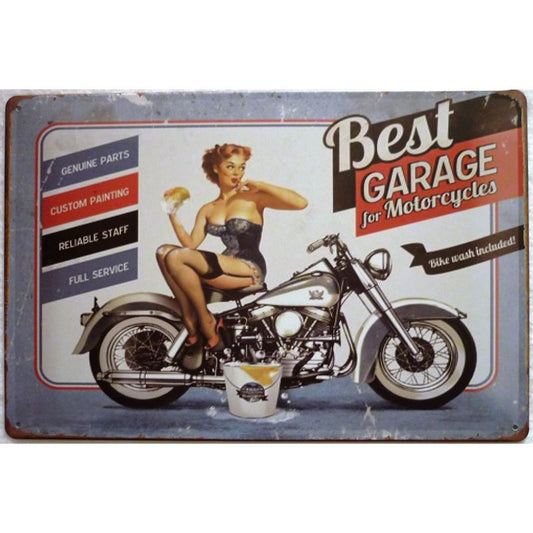 Chapa retro "Best Garage" de 30cm. x 20cm.